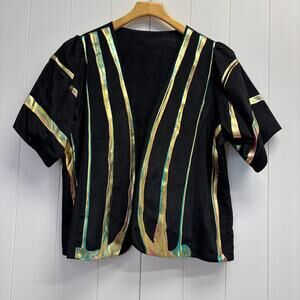Vintage Terry & Toni Womens Dopamine Hand Painted Artsy Jacket Size M/L Disco